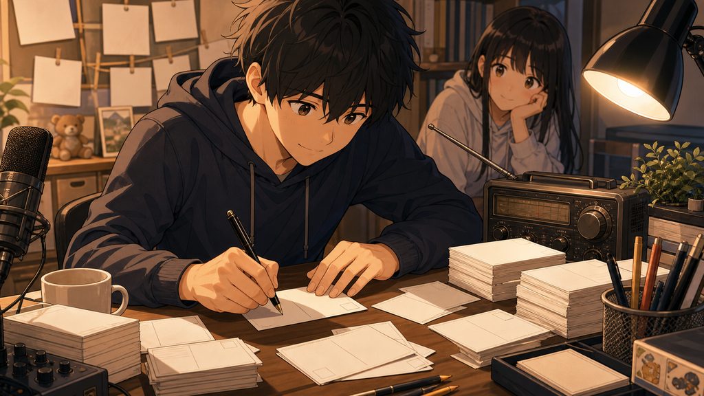 ハガキ職人という珍しい題材の新規性のイメージ