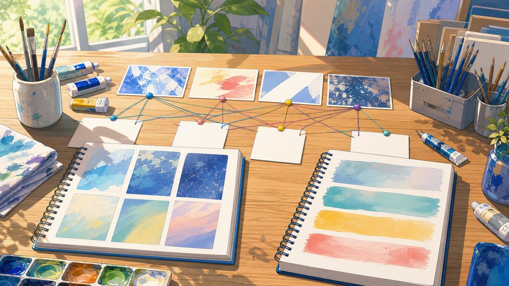 扉絵元ネタと物語テーマの対応関係を考察するイメージ