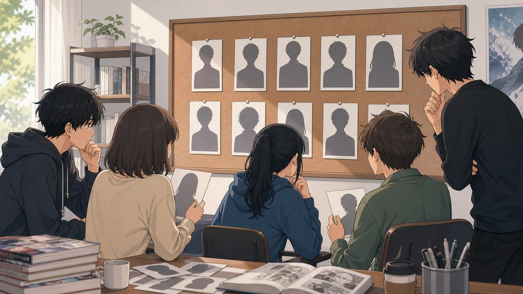 ファンの配役妄想—詩織役に挙がる名前の背景のイメージ