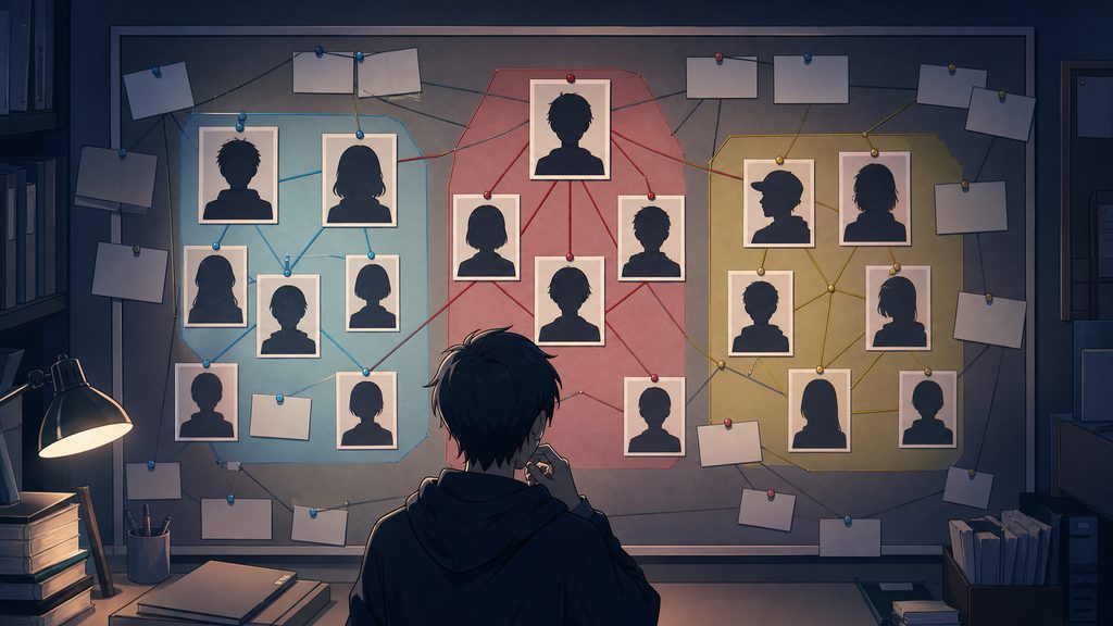 登場人物を一覧で整理|誰が誰かを陣営別に把握するのイメージ